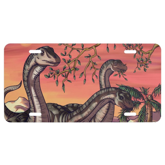 Dinosaurs at Dusk License Plate (Front)