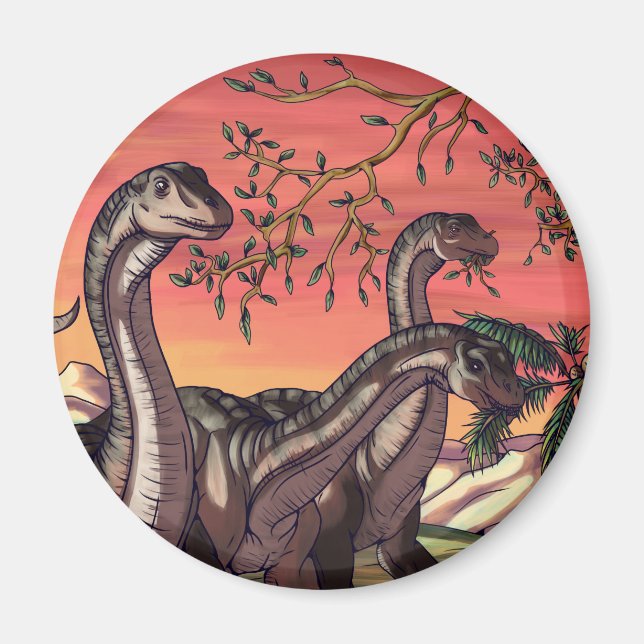 Dinosaurs at Dusk Magnet (Front)