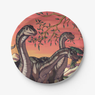 Dinosaurs at Dusk Paper Plates