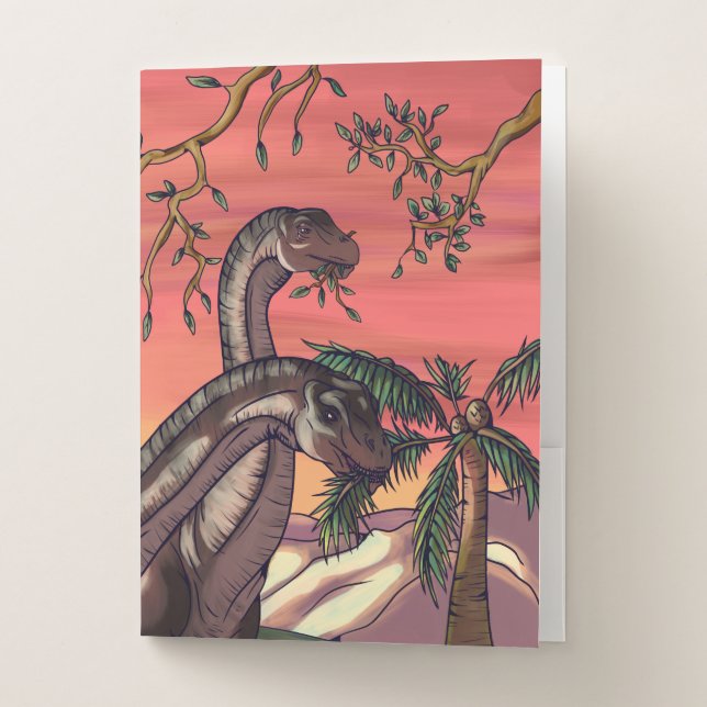 Dinosaurs at Dusk Pocket Folder (Front)