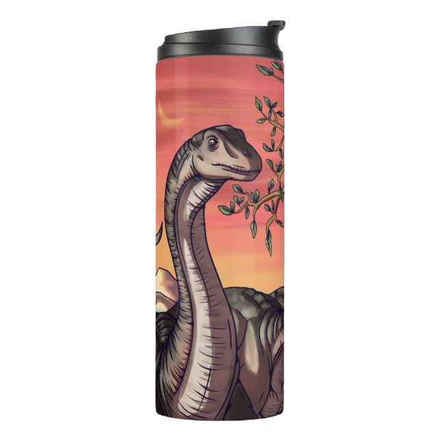 Dinosaurs at Dusk Thermal Tumbler (Rotated Left)