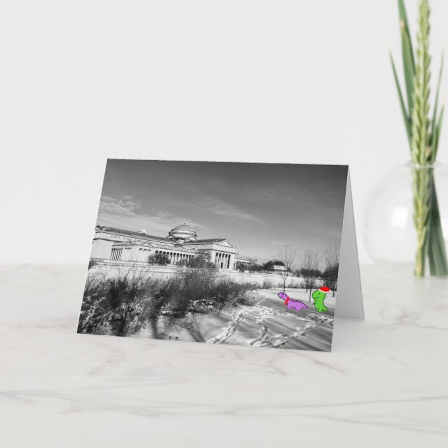 Dinosaurs at Museum of Science & Industry, Chicago Holiday Card (Front)