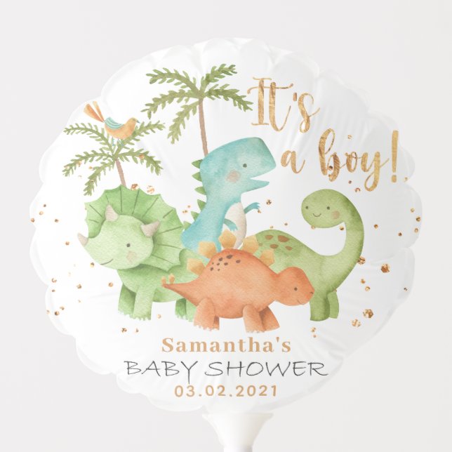 Dinosaurs Baby Shower Balloon (Front)