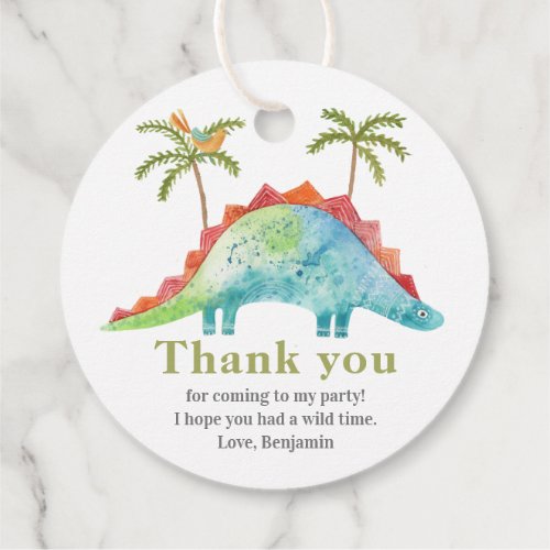 Dinosaurs Baby Shower Birthday Circle Favor Tags