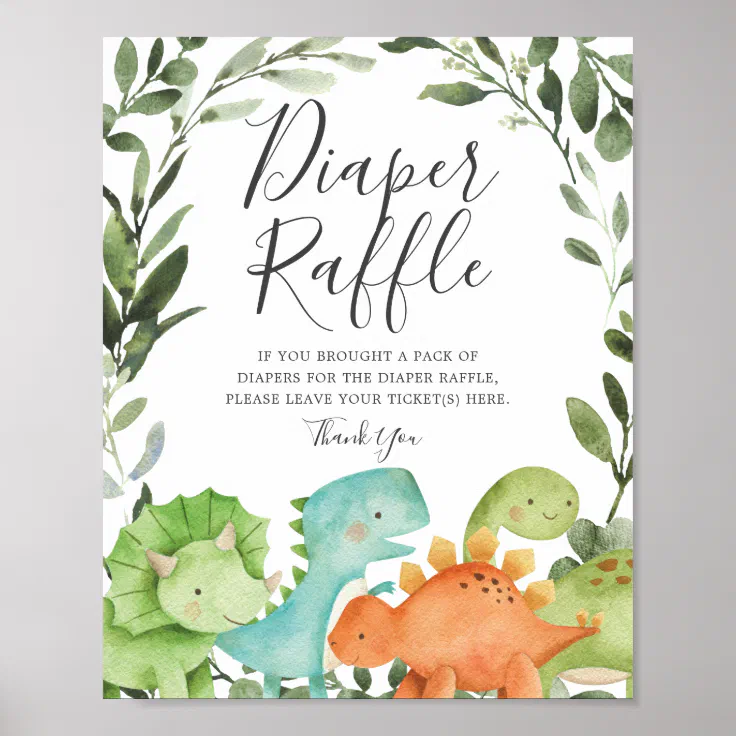 dinosaur diaper raffle