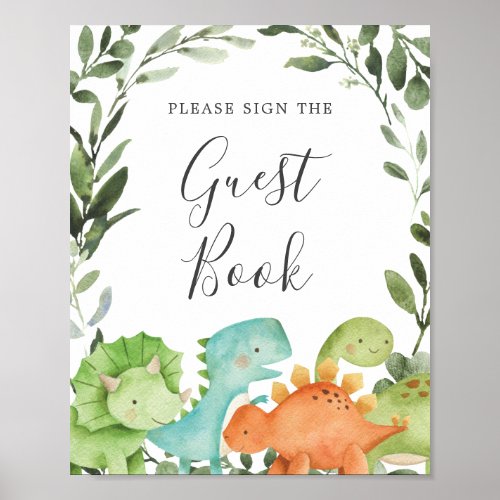 Dinosaurs Baby Shower Guestbook Sign