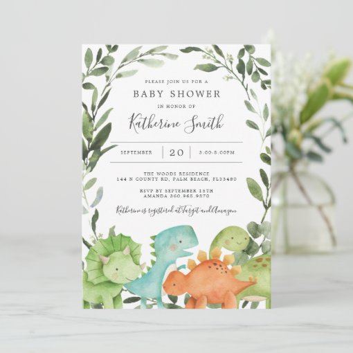Dinosaurs Baby Shower Invitation Zazzle