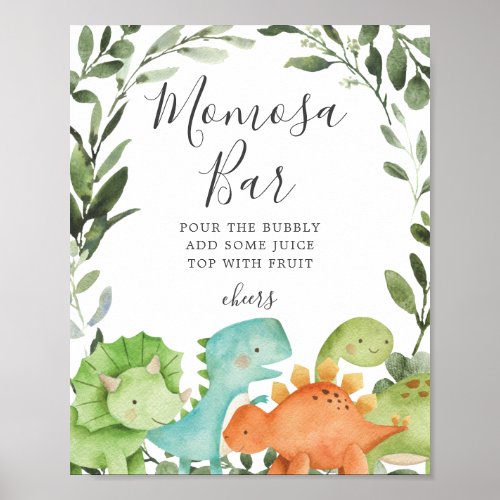 Dinosaurs Baby Shower Mimosa Bar Sign