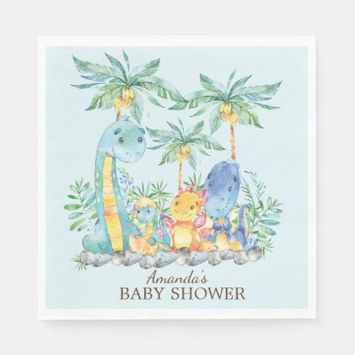 Dinosaurs Baby Shower Paper Napkins