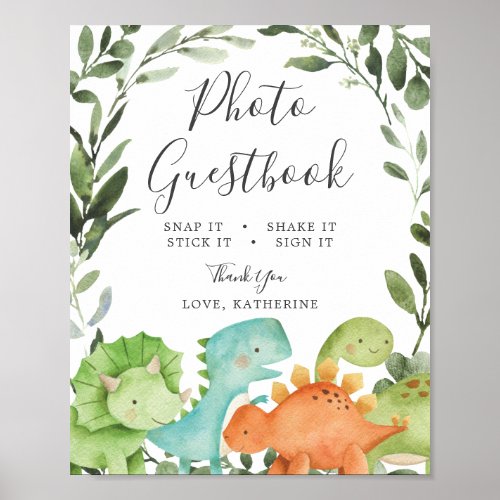 Dinosaurs Baby Shower Photo Guestbook Sign