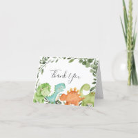 Dinosaurs Baby Shower Thank You Card