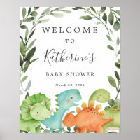 Dinosaurs Baby Shower Welcome Sign
