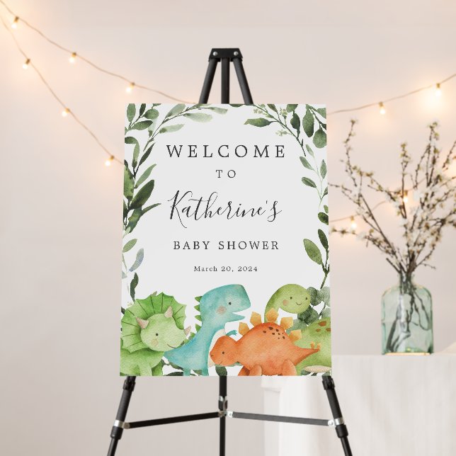 Dinosaurs Baby Shower Welcome Sign Foam Board (In Situ (Stand))