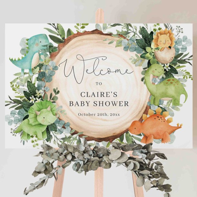 Dinosaurs Baby Shower Welcome Sign Foam Board (Creator Uploaded)