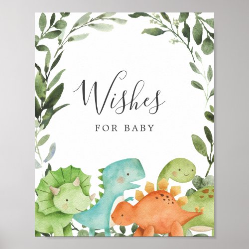 Dinosaurs Baby Shower Wishes For Baby Sign