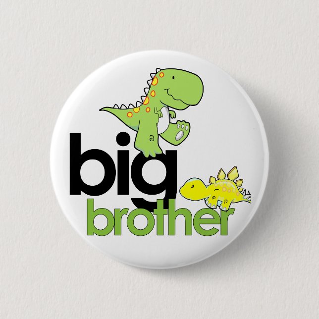 dinosaurs big brother pinback button (Front)