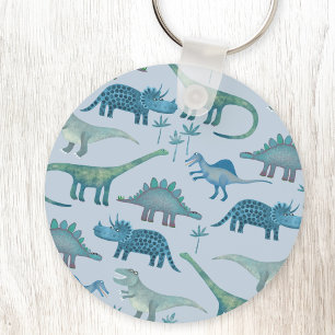 Dinosaurs Blue Keychain