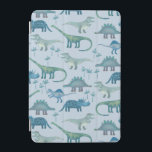 Dinosaurs Blue Pattern iPad Mini Cover<br><div class="desc">Lots of blue dinosaurs,  Tyrannosaurus rex,  Spinosaurus,  Stegosaurus,  Diplodocus and Triceratops. Help!</div>