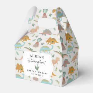 Dinosaurs Boho Prehistoric Party Animals Birthday Favor Boxes