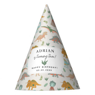 Dinosaurs Boho Prehistoric Party Animals Birthday Hat