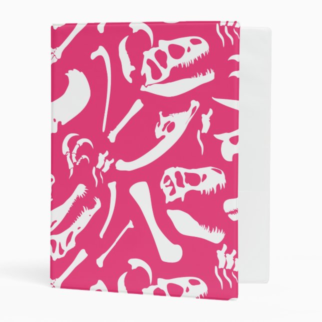 Dinosaurs Bones (Pink) Mini Binder (Front/Inside)