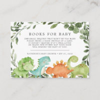 Dinosaurs Books For Baby Baby Shower Card