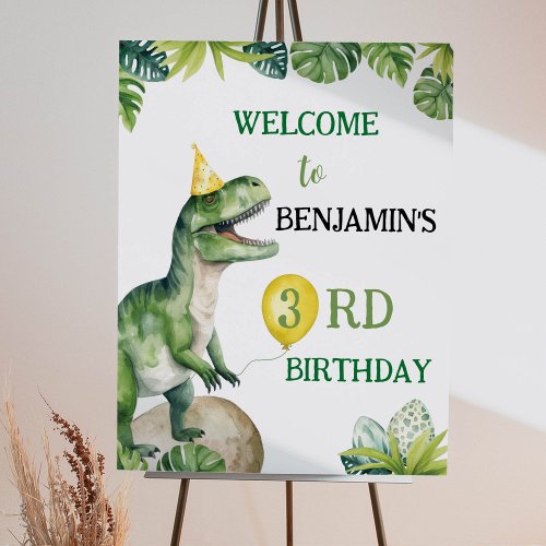 Dinosaurs Boy Birthday Party Welcome Sign