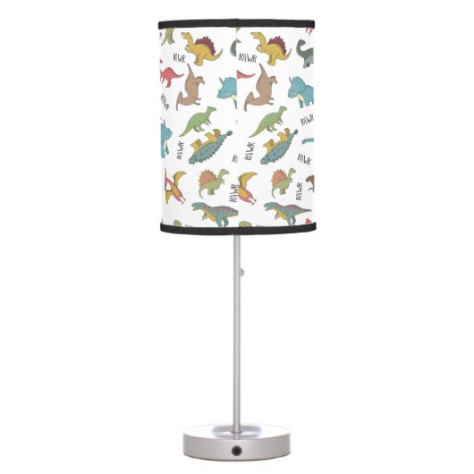 Dinosaurs Boy's Room Decor Table Lamp (Back)