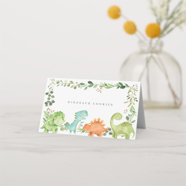 Dinosaurs Buffet Food Labels Place Card (Front)