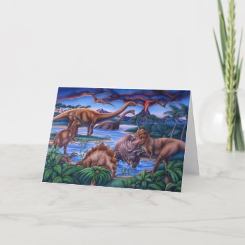 Dinosaurs Card by gailgastfield at Zazzle