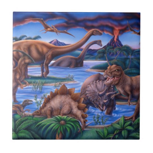 Dinosaurs Ceramic Tile