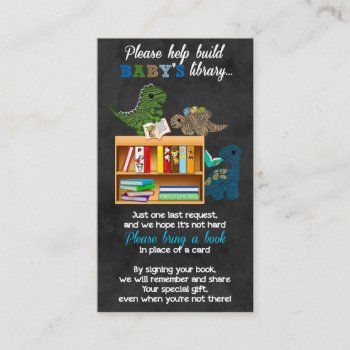 Dinosaurs Chalk Book Requests Instead Of Card #177 by MonkeyHutDesigns at Zazzle