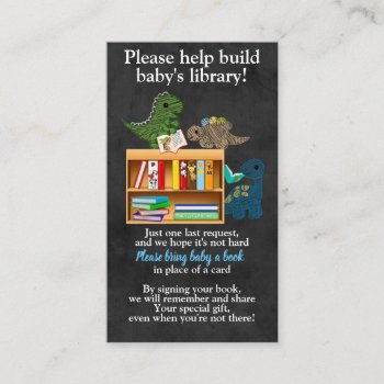 Dinosaurs Chalk Book Requests Instead Of Card 177a by MonkeyHutDesigns at Zazzle