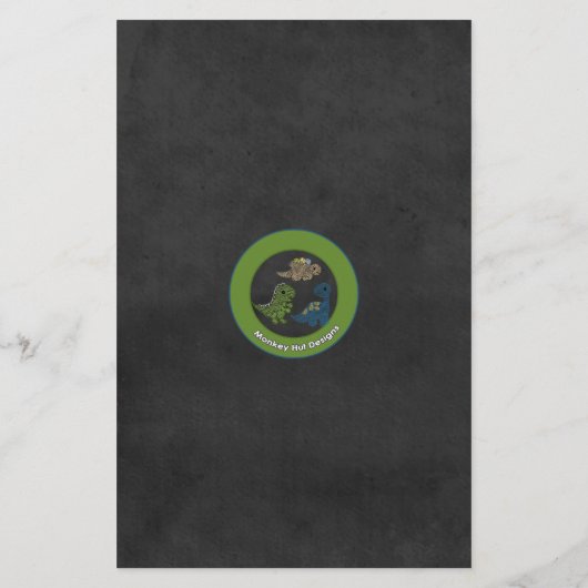 Dinosaurs Chalkboard Baby Shower Game BINGO Cards (Back)