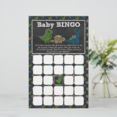 Dinosaurs Chalkboard Baby Shower Game BINGO Cards (Standing Front)