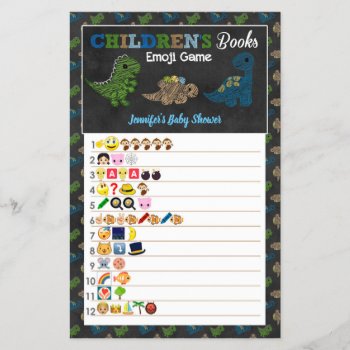 Dinosaurs Chalkboard Children's Books Emoji Game by MonkeyHutDesigns at Zazzle