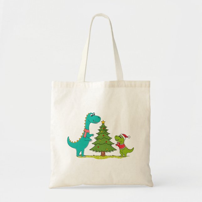 Dinosaurs Christmas Tote Bag (Front)