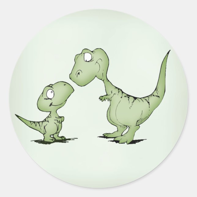 Dinosaurs Classic Round Sticker (Front)