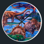 Dinosaurs Clock<br><div class="desc">Dinosaurs artwork by Gail Gastfield.</div>