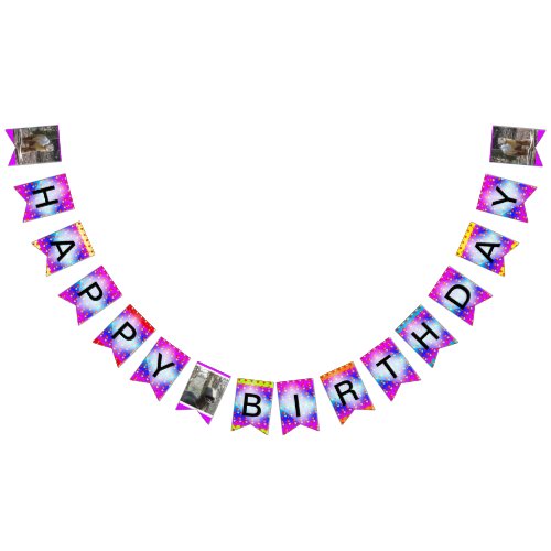 Dinosaurs Colorful Happy Birthday Bunting Banner