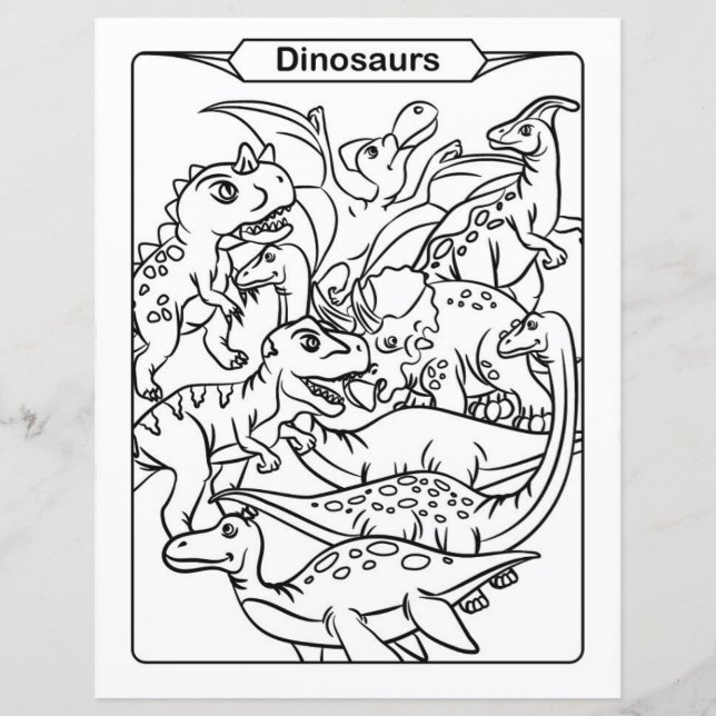 Dinosaurs Coloring Page (Front)