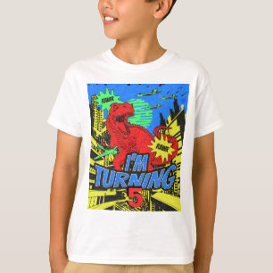 Dinosaurs Comic Book Boy Birthday T-Shirt