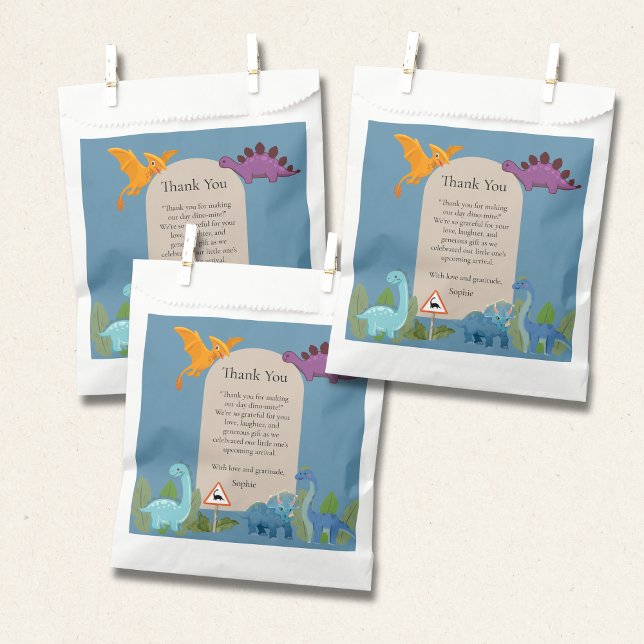 Dinosaurs Crossing, T-rex Baby Shower Favor Bag (Creator Uploaded)