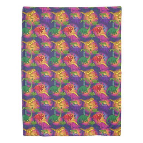 Dinosaurs Cute Colorful Animals Kids Patterned Duvet Cover