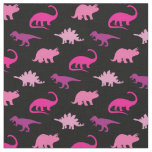 Dinosaurs Cute Silhouettes Pink Girls Kids Fabric