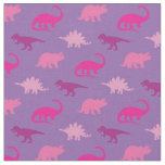 Dinosaurs Cute Silhouettes Pink Girls Kids Fabric