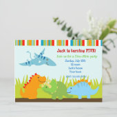 Dinosaurs Dino Photo Birthday Party Invitations (Standing Front)