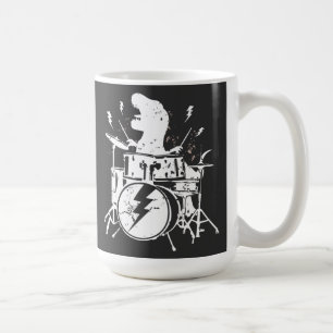 Dinosaurs Drums Music Playing T rex Coffee Mug