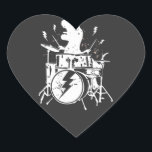 Dinosaurs Drums Music Playing T rex Heart Sticker<br><div class="desc">Dinosaurs Drums Music Playing T rex Graphic design Gift Heart Sticker Classic Collection.</div>