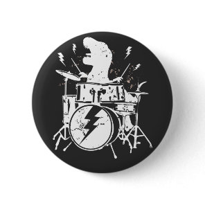Dinosaurs Drums Music Playing T rex Round Button